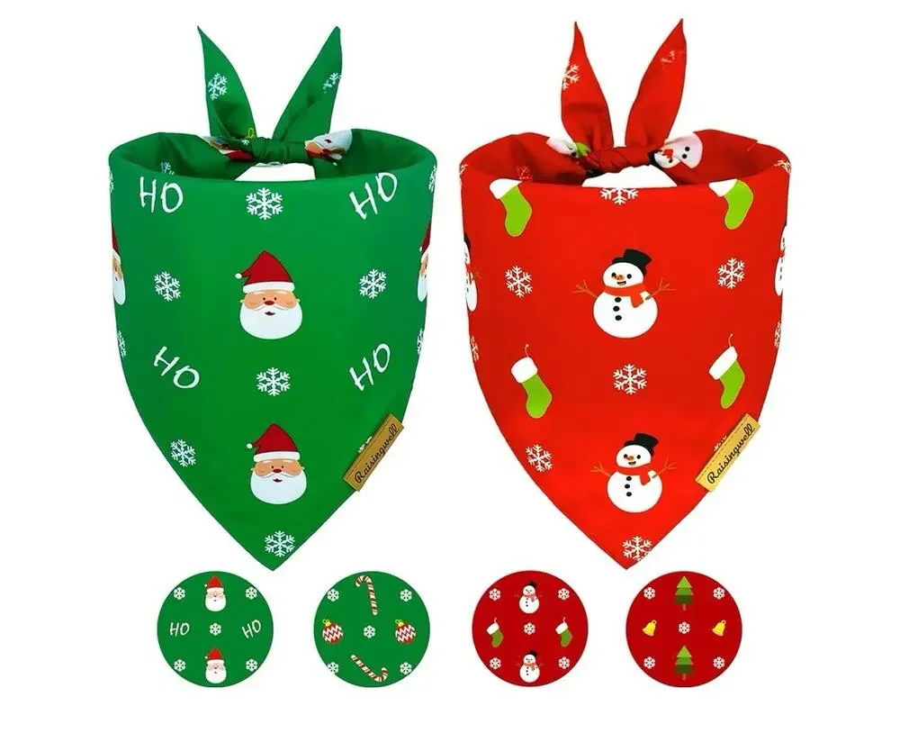 Christmas Dog Bandanas 2 Pack,